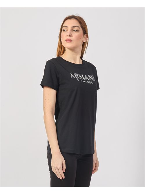 T-shirt ras du cou Armani Exchange avec logo en strass ARMANI EXCHANGE | XW000387-AF10354UC001